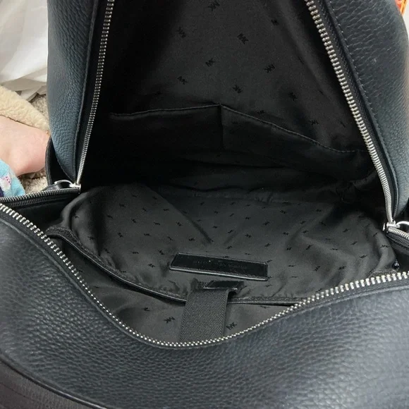 Michael Kors Black Pebbled Leather Multi-Pocket Backpack